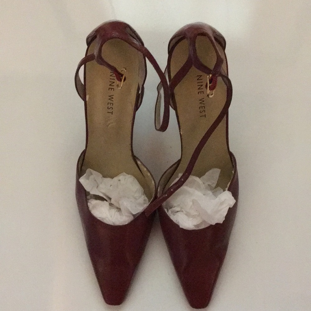 Burgundy high heels